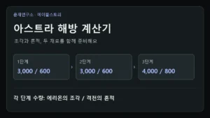 아스트라 해방 계산기 필요 재료와 진행 단계 요약