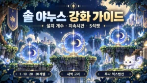 솔 야누스 10·20·30레벨 강화 비용｜5석펫은 왜 20레벨부터일까요?