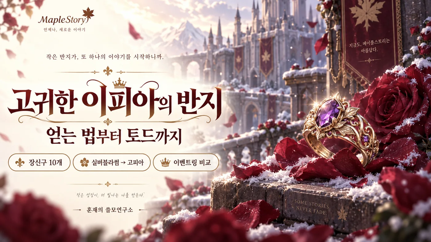 고귀한 이피아의 반지 획득 재료, 토드와 보스 장신구 세트 활용 안내 표지
