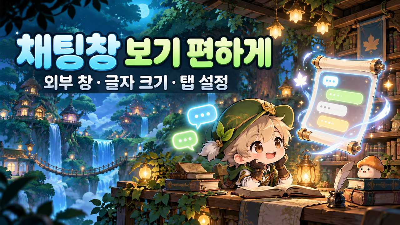 메이플 기본 채팅창을 외부로 분리하고 글자 크기와 필터를 설정하는 방법