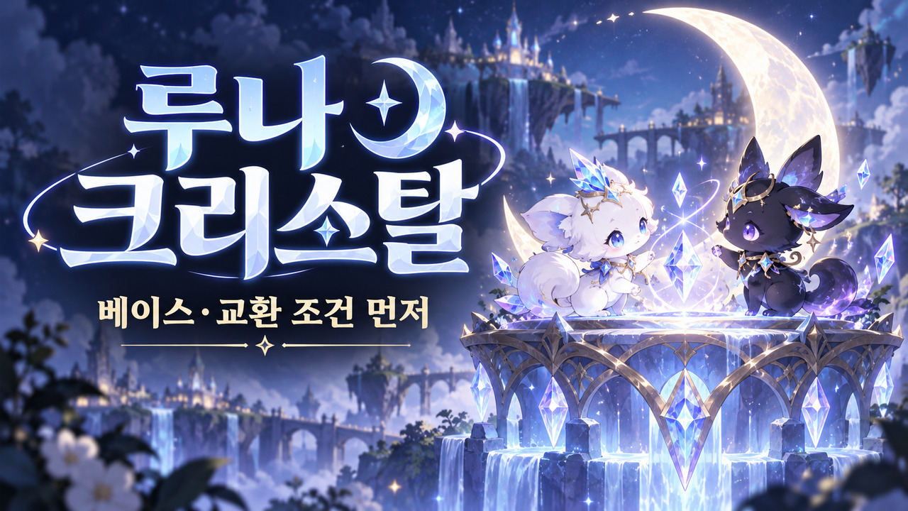 메이플 루나 크리스탈｜베이스·재료·교환 조건, 합성 전 확인할 것 표지