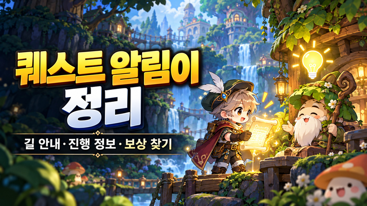메이플 퀘스트 알림이 등록·해제｜길 안내·보상 찾기 표지