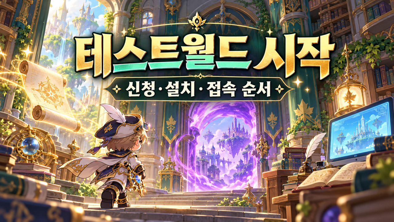테스트월드 신청·접속 / 전용 클라이언트로 시작