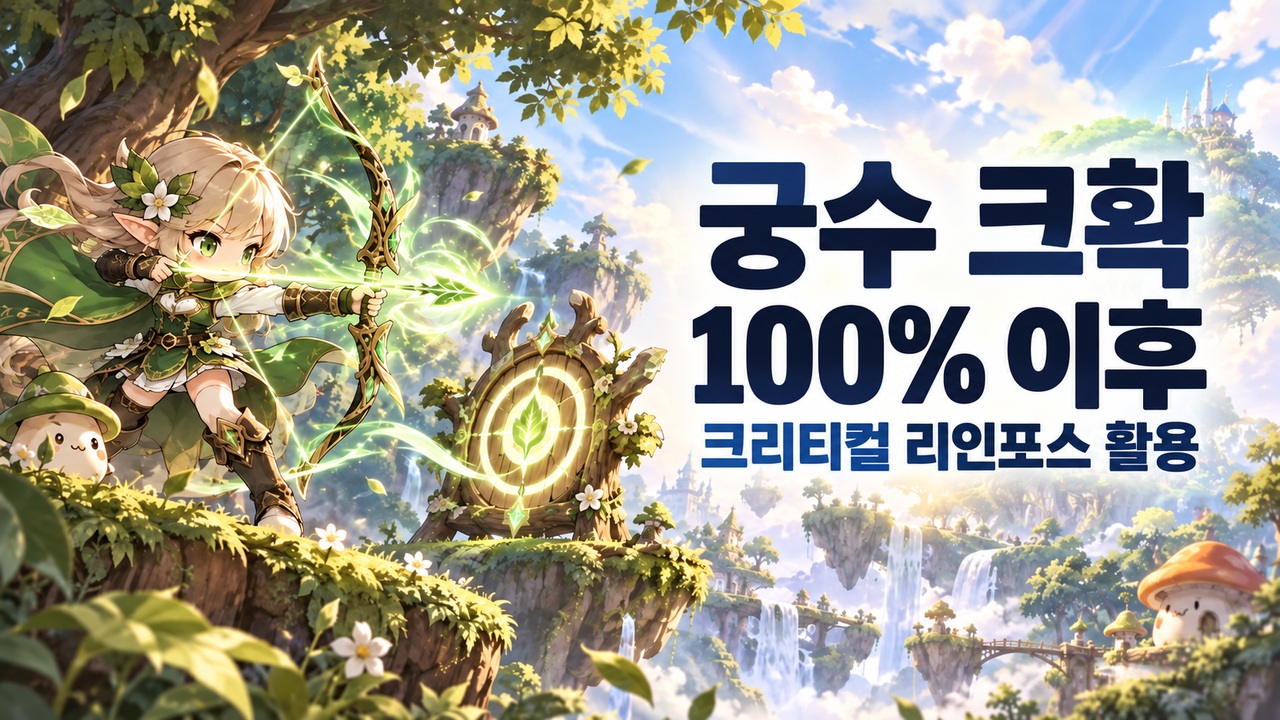 궁수 크리티컬 확률100% 이후 리인포스 효율 비교