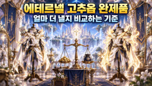 에테르넬 고추옵 완제품의 추가 가격과 동일조건 전투력을 비교하는 안내