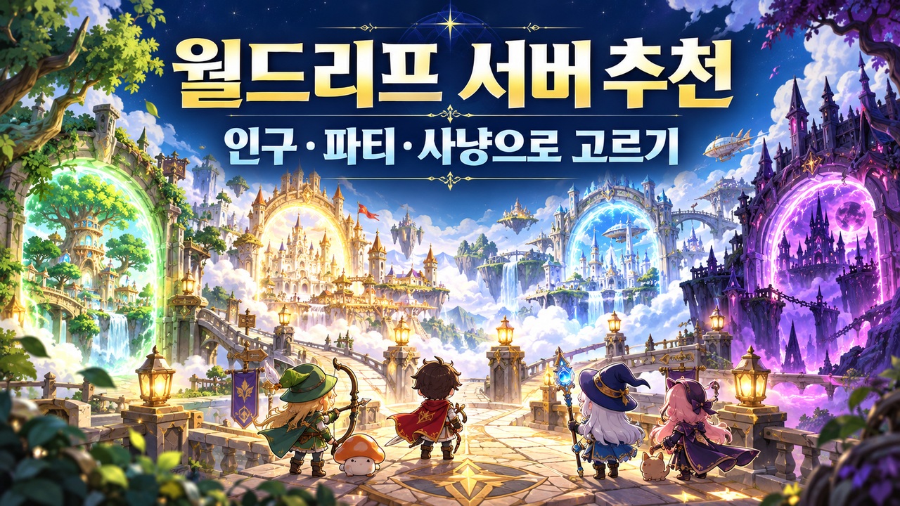 월드리프 서버 추천, 인구·파티·사냥으로 고르기